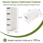 Dcolora Armoire de Rangement Étroite à 3 Tiroirs, Meuble de Rangement Fin pour Salle de Bain