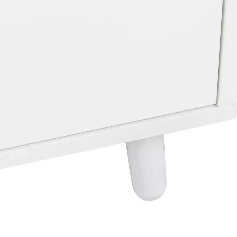 GDFStudio Gideon Armoire de cuisine moderne 63 avec 4 portes vitrées, 4 tiroirs et étagère à micro-ondes