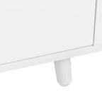 GDFStudio Gideon Armoire de cuisine moderne 63 avec 4 portes vitrées, 4 tiroirs et étagère à micro-ondes