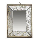 HomeRoots 12 Silver Metal Framed Antiqued Glass Accent Mirror