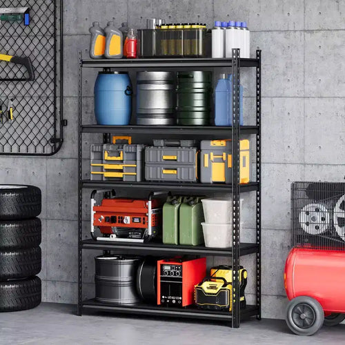 5-Tier Garage Shelving Unit, Adjustable Steel Utility Storage Rack with Metal Shelves, 3850 Lbs Total Capacity, for Garage, Warehouse, Heavy Duty