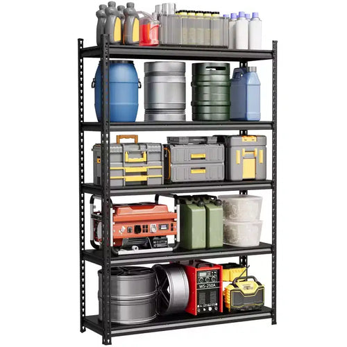 Étagère de rangement de garage à 5 niveaux, étagère utilitaire réglable en acier avec tablettes métalliques, capacité totale de 1746 kg, pour garage, entrepôt, usage intensif