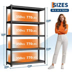 Étagère de rangement de garage à 5 niveaux, étagère utilitaire réglable en acier avec tablettes métalliques, capacité totale de 1746 kg, pour garage, entrepôt, usage intensif