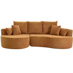 Canapé d'angle incurvé moderne Christopher Knight Home Camilla 106 po à 3 places rembourré avec 7 oreillers