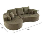 Canapé d'angle incurvé moderne Christopher Knight Home Camilla 106 po à 3 places rembourré avec 7 oreillers