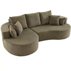 Canapé d'angle incurvé moderne Christopher Knight Home Camilla 106 po à 3 places rembourré avec 7 oreillers
