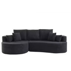 Canapé d'angle incurvé moderne Christopher Knight Home Camilla 106 po à 3 places rembourré avec 7 oreillers