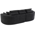 Canapé d'angle incurvé moderne Christopher Knight Home Camilla 106 po à 3 places rembourré avec 7 oreillers