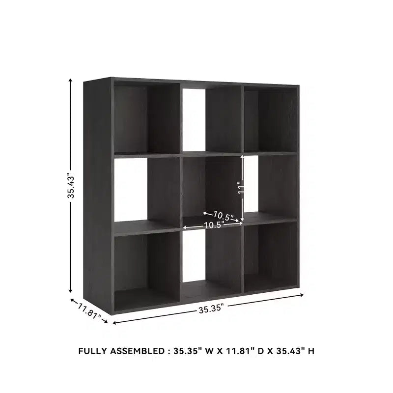 Meuble de rangement 9 cubes Signature Design by Ashley – Bibliothèque ouverte polyvalente et unité de présentation pour une organisation domestique moderne
