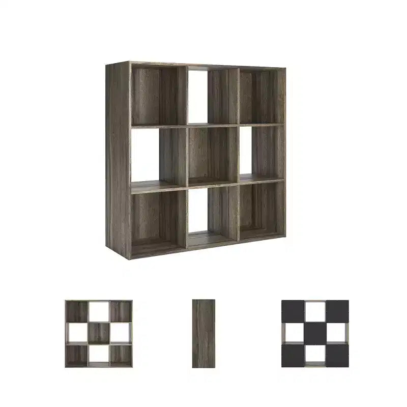 Meuble de rangement 9 cubes Signature Design by Ashley – Bibliothèque ouverte polyvalente et unité de présentation pour une organisation domestique moderne