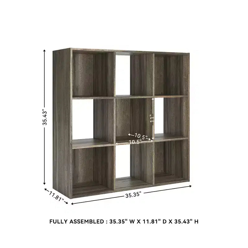Meuble de rangement 9 cubes Signature Design by Ashley – Bibliothèque ouverte polyvalente et unité de présentation pour une organisation domestique moderne