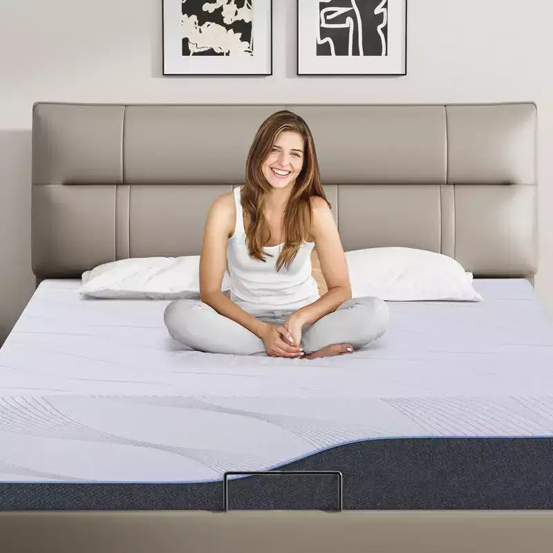 Matelas en mousse à mémoire de forme Dyonery, taille Twin XL, rafraîchissant haut de gamme, thé vert/gel