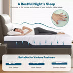 Matelas en mousse à mémoire de forme Dyonery, taille Twin XL, rafraîchissant haut de gamme, thé vert/gel