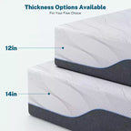 Matelas en mousse à mémoire de forme Dyonery, taille Twin XL, rafraîchissant haut de gamme, thé vert/gel