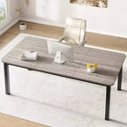 COZONY 78,7 Grande Table à Manger Rectangulaire pour 6 à 8 Personnes, Table de Cuisine Industrielle en Bois avec Cadre Métallique Robuste pour Salle à Manger, Restaurant (Sans Chaises)
