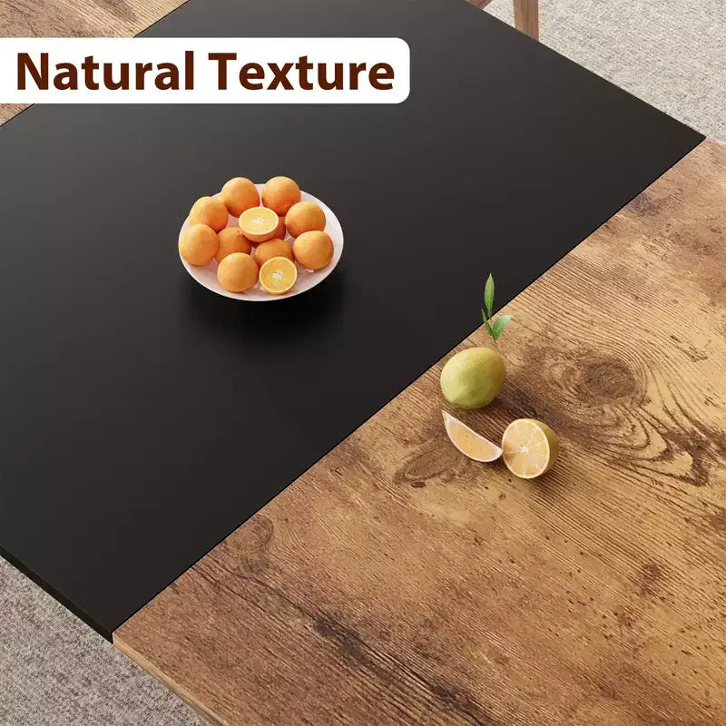 COZONY 78,7 Grande Table à Manger Rectangulaire pour 6 à 8 Personnes, Table de Cuisine Industrielle en Bois avec Cadre Métallique Robuste pour Salle à Manger, Restaurant (Sans Chaises)