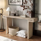 Okak 60IN Table Console Longue de Ferme, Table d'Entrée avec Plateau Épais et Long, Table d'Appoint Rustique pour Salon, Couloir