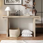 Okak 60IN Table Console Longue de Ferme, Table d'Entrée avec Plateau Épais et Long, Table d'Appoint Rustique pour Salon, Couloir