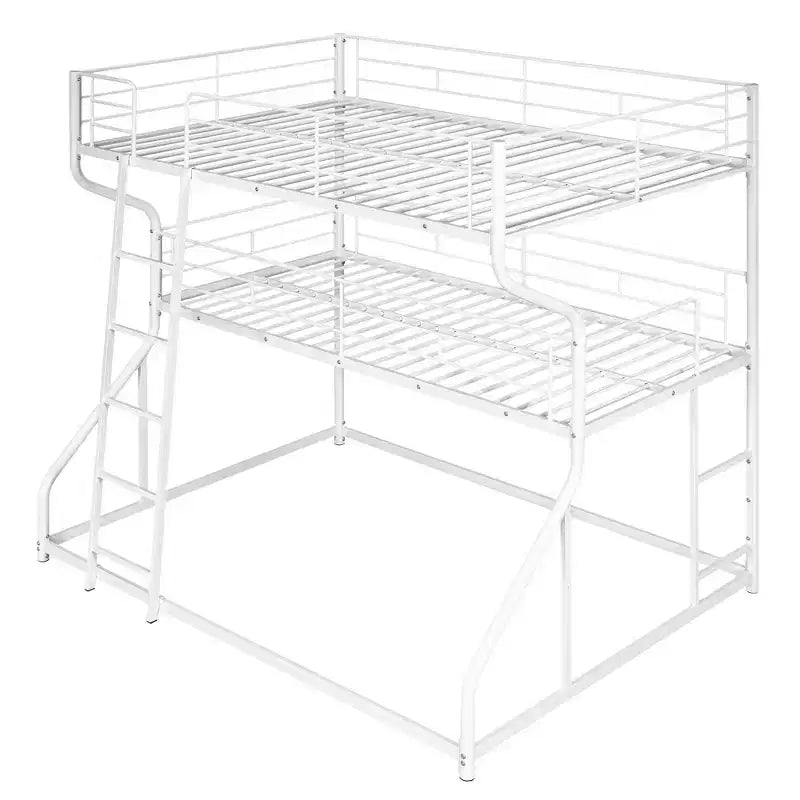 Lit superposé triple Okak double sur grand lit, lits superposés robustes pour enfants avec 2 échelles, cadres de lit pour chambre à coucher, dortoir