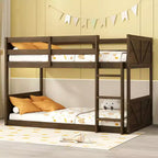 Lit superposé triple Okak double sur grand lit, lits superposés robustes pour enfants avec 2 échelles, cadres de lit pour chambre à coucher, dortoir