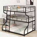 Lit superposé triple Okak double sur grand lit, lits superposés robustes pour enfants avec 2 échelles, cadres de lit pour chambre à coucher, dortoir
