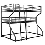 Lit superposé triple Okak double sur grand lit, lits superposés robustes pour enfants avec 2 échelles, cadres de lit pour chambre à coucher, dortoir