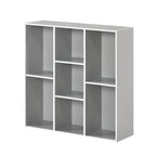 Kings Brand Furniture Bibliothèque contemporaine Haven à 7 étagères, Rangement compact pour salon, chambre ou bureau à domicile