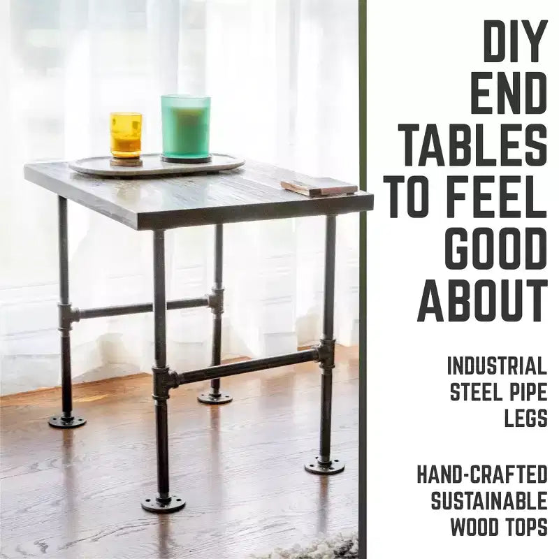 Table d'appoint RESTORE Boulder en bois massif noir par Pipe Decor