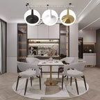 Table à manger carrée LeisureMod Bristol – Plateau en MDF blanc marbré avec base piédestal en acier doré, cuisine moderne, salle à manger, café, petit appartement