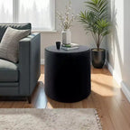 Modern Stone & Mango Wood Accent Table with Sleek Marble Top, Contemporary Round Design, Durable Solid Wood Base for Stylish Home Decor