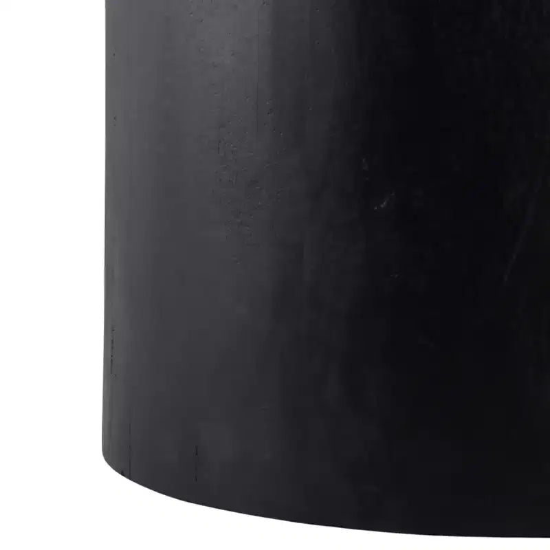 Table d'appoint moderne en pierre et bois de manguier avec élégant plateau en marbre, design rond contemporain, base en bois massif durable pour une décoration intérieure élégante