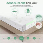 Matelas en mousse à mémoire de forme ferme moyenne 8 10 pouces avec technologie de refroidissement en gel Housse en bambou amovible Certifié CertiPUR-US Matelas en boîte