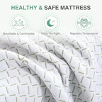 Matelas en mousse à mémoire de forme ferme moyenne 8 10 pouces avec technologie de refroidissement en gel Housse en bambou amovible Certifié CertiPUR-US Matelas en boîte