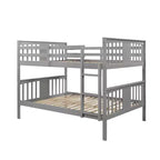 Lit superposé double sur double pour enfants, cadre de lit superposé double avec barrière de sécurité pour chambre à coucher ou dortoir