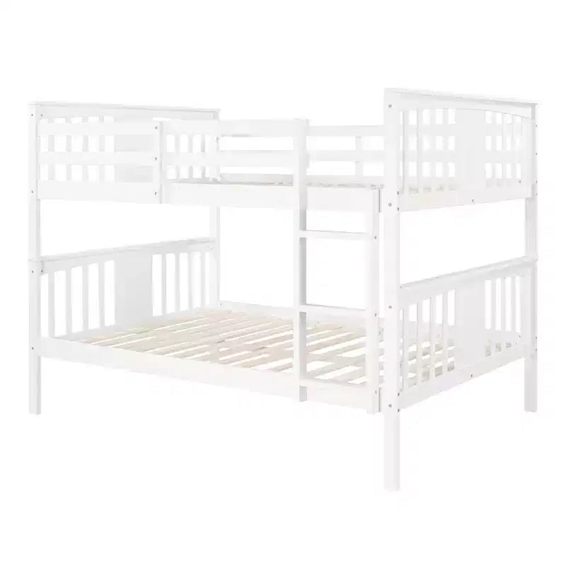 Lit superposé double sur double pour enfants, cadre de lit superposé double avec barrière de sécurité pour chambre à coucher ou dortoir