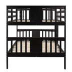 Lit superposé double sur double pour enfants, cadre de lit superposé double avec barrière de sécurité pour chambre à coucher ou dortoir