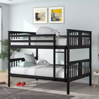 Full over Full Bunk Bed for Kids, Full Size Bunk Bed Frame with Guard Rail for Bedroom Dorm