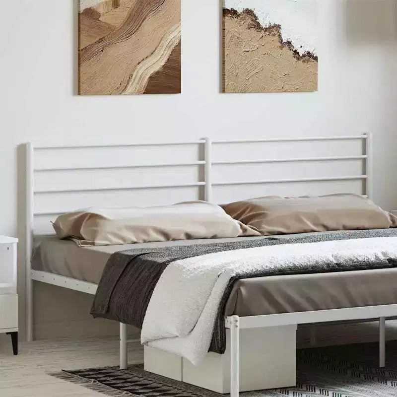 vidaXL Tête de lit durable en métal pour lits California King Size, montage facile, style moderne blanc