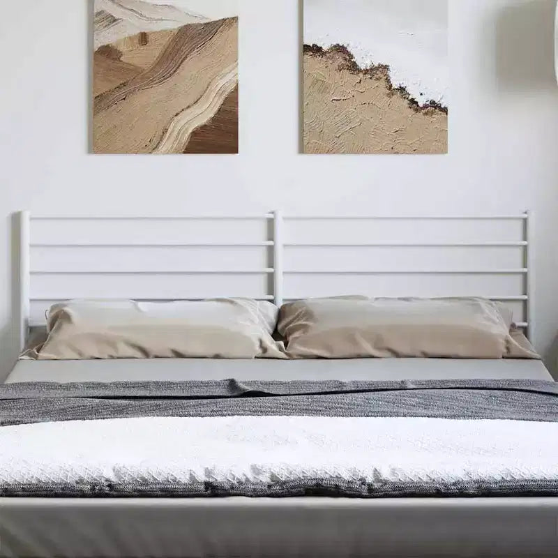 vidaXL Tête de lit durable en métal pour lits California King Size, montage facile, style moderne blanc