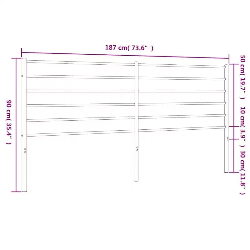 vidaXL Tête de lit durable en métal pour lits California King Size, montage facile, style moderne blanc