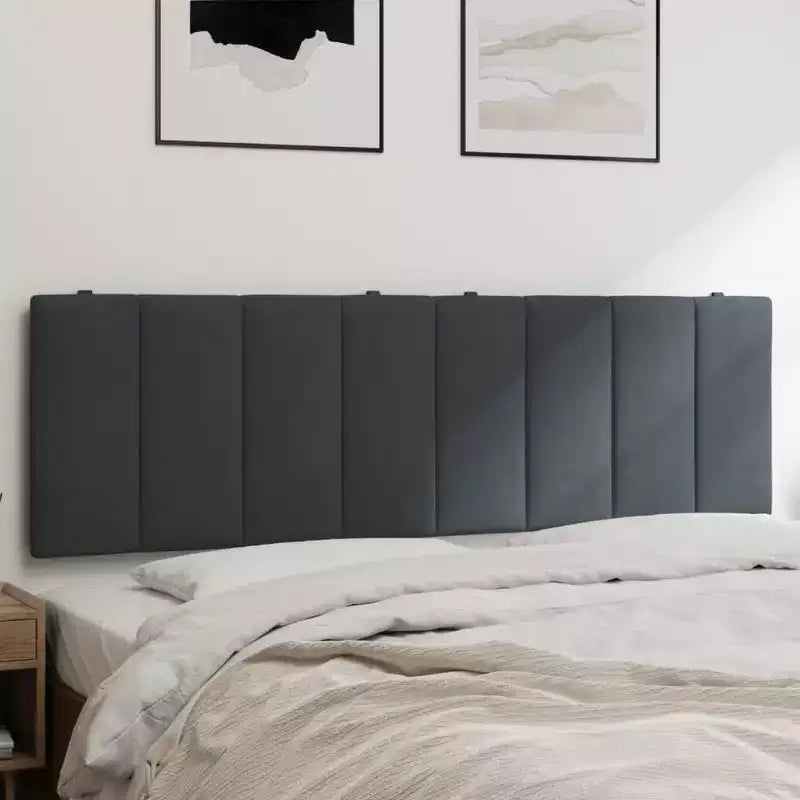 vidaXL Coussin de Tête de Lit Hanko Gris Foncé 60,2 Velours