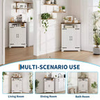 Meuble d'angle avec portes, petit meuble de rangement pour salle de bain, cuisine et salon