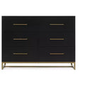 Delta Children Jade 6 Drawer Dresser with Interlocking Drawers, Ebony with Melted Bronze