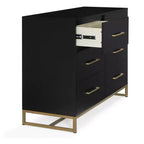 Commode Delta Children Jade à 6 tiroirs avec tiroirs emboîtables, ébène avec bronze fondu