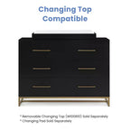 Commode Delta Children Jade à 6 tiroirs avec tiroirs emboîtables, ébène avec bronze fondu