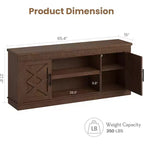 Meuble TV de ferme COZONY avec portes de grange cannelées et rangement pour salon