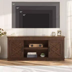 Meuble TV de ferme COZONY avec portes de grange cannelées et rangement pour salon