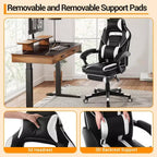 Chaise de bureau rose fleur de cerisier avec repose-pieds, chaise d'ordinateur ergonomique avec support lombaire et appui-tête, base pivotante à 360° et chaises de direction réglables en hauteur