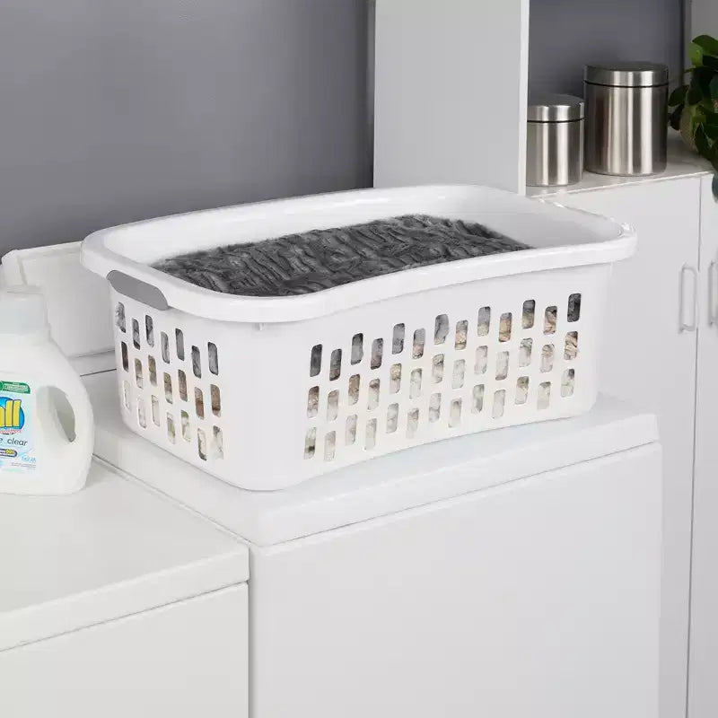 Panier à linge Sterilite HipHold, panier en plastique de 53 litres, blanc, lot de 12