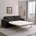 Canapé-lit Mjkone convertible avec matelas en mousse à mémoire de forme, porte-gobelets, ports de chargement USB